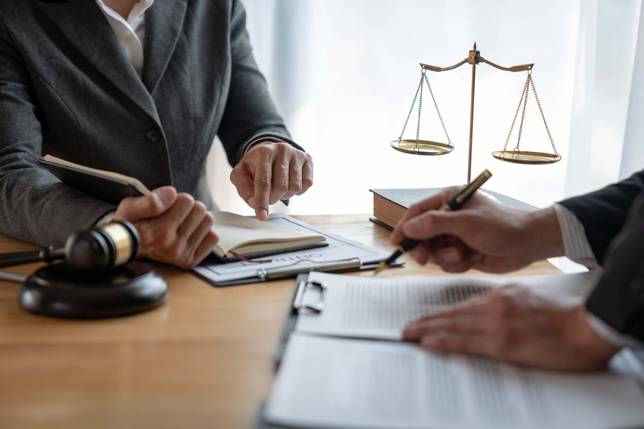 Lawyer looking at documents