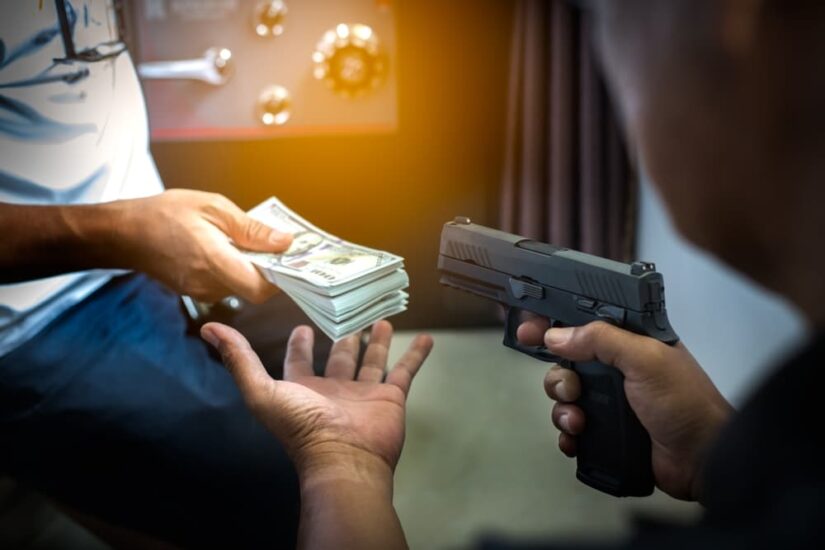 Armed robbers used the gun to robbery the money